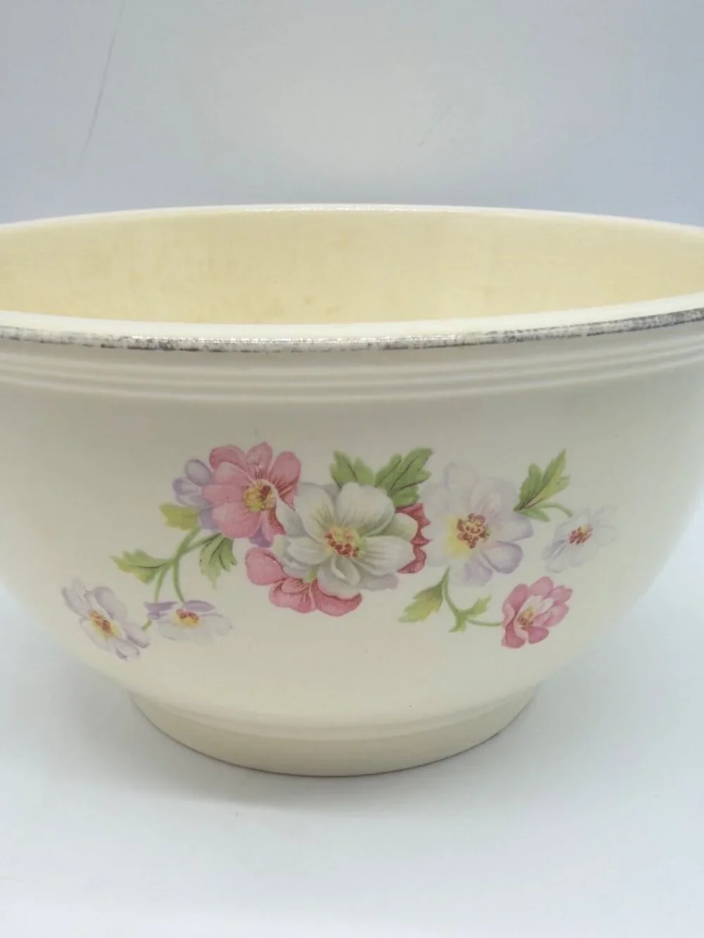 Vintage Kitchen Kraft Ovenserve Floral Mixing Bowl 8.5